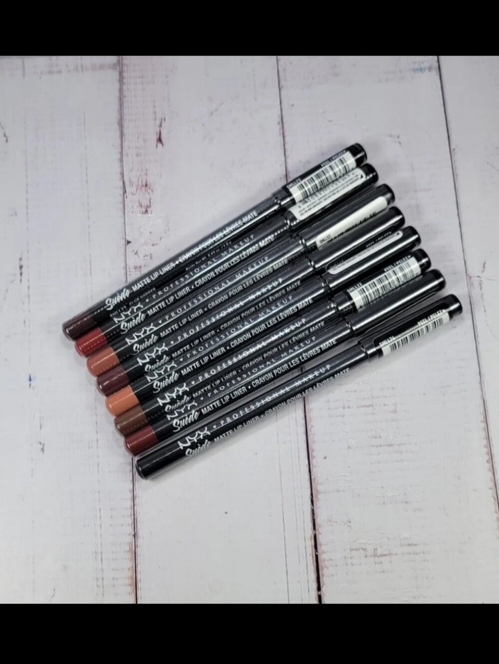 Nyx 8 Piece Suede Matte Lip Liner Velvet Soft Vegan Lip Pencil Bundle NEW!